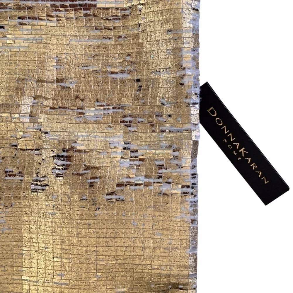 NWT Donna Karan Home Sequin Gold and Ivory Pillow Cover Sham 16” x 16”